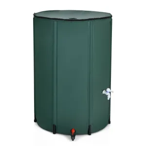 100 Gallon Portable Rain Barrel Water Collector Tank with Spigot Filter