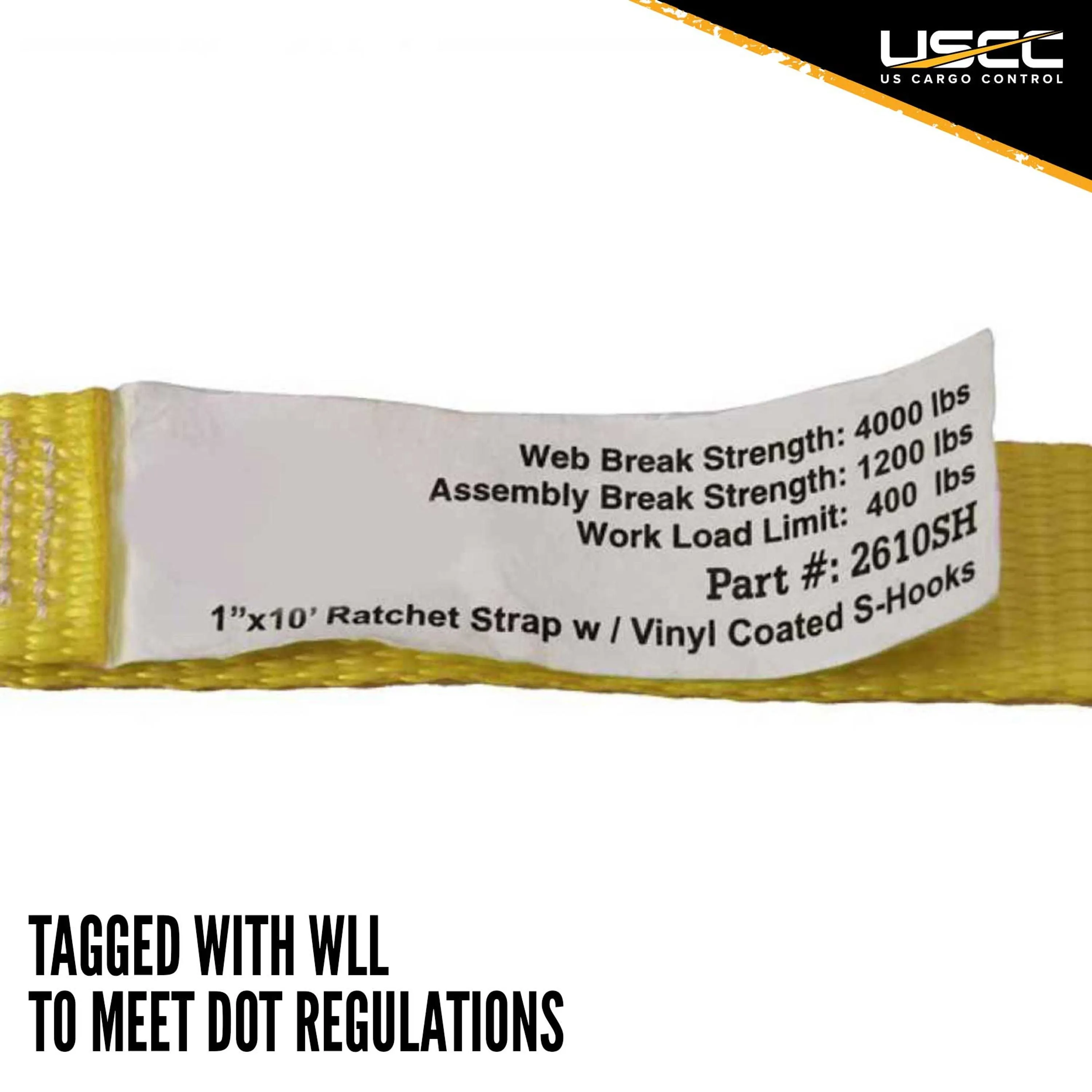 1" x 20' Ratchet Strap w/ S-Hook