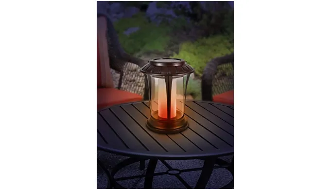 2 Pack: EcoThink 155034 Solar LED Flame Lantern - Ships Same/Next Day!