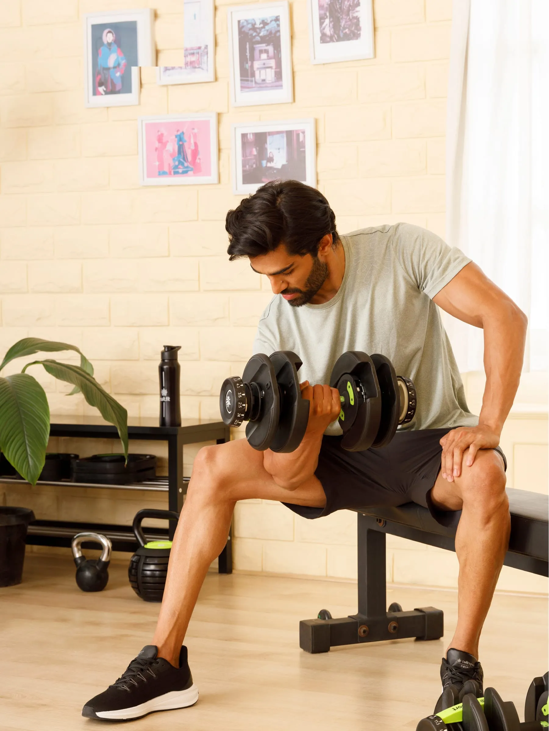 24x2 kg Compact Adjustable Dumbbells (2.5kg to 24kg), Easy Weight Change: 15-in-1 (Pair of 2 - 24Kg adjustable Dumbbells) (6 Months extended Warranty only on Cultsport.com)