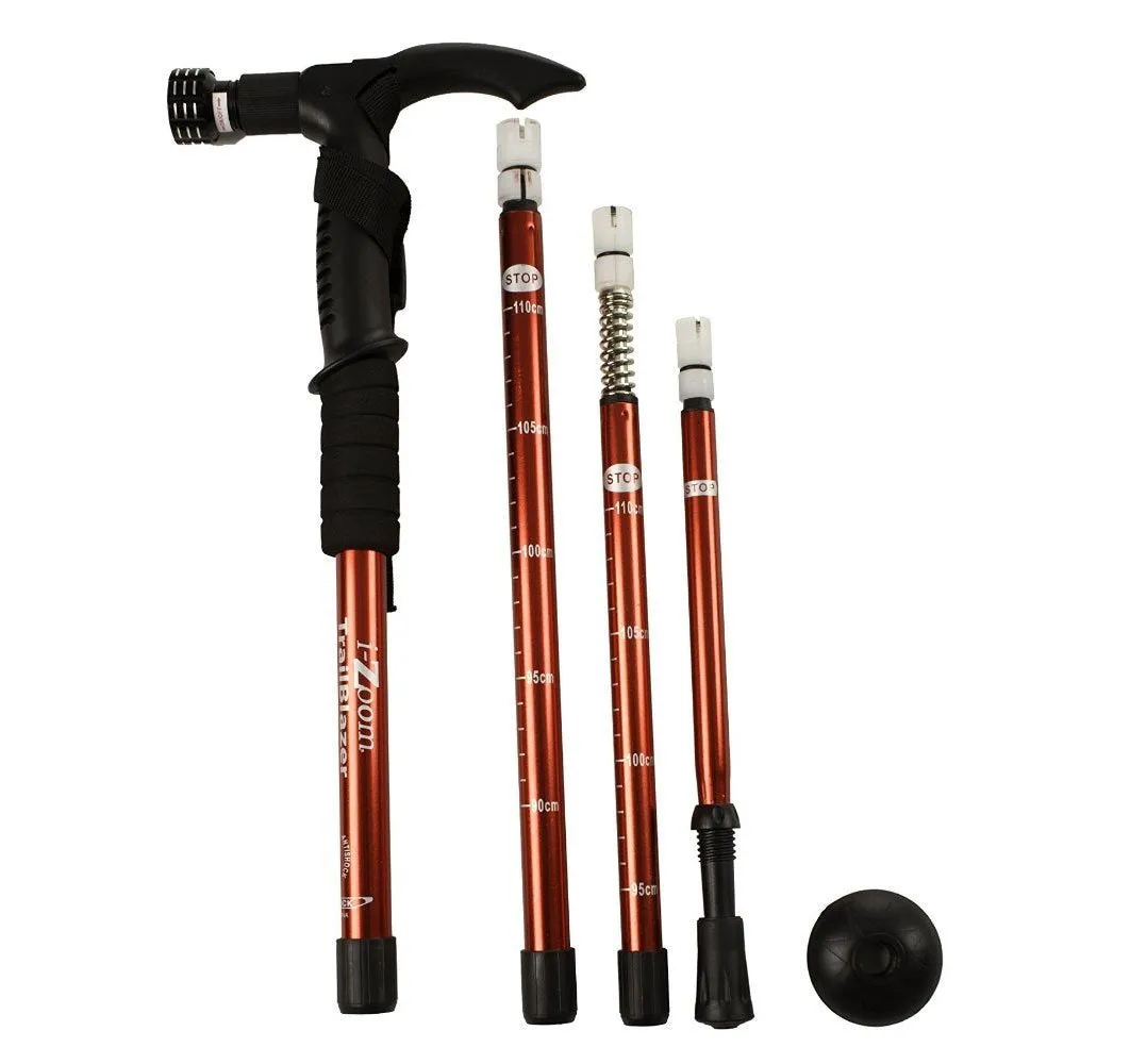2x Hiking Trekking Poles Walking Stick Aluminium Camping Adjustable Anti Shock