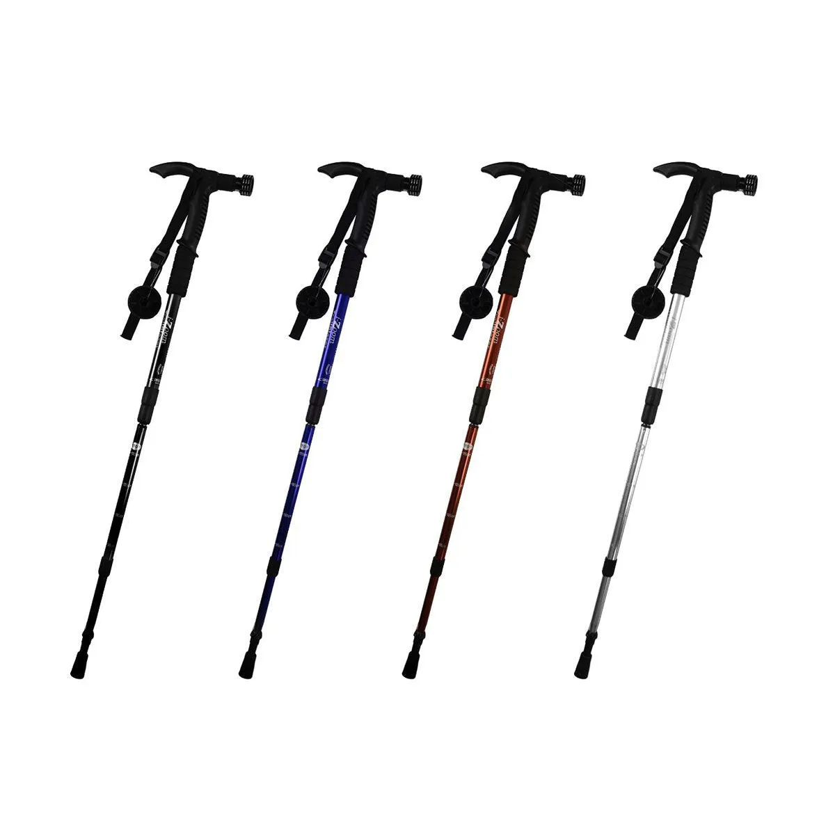 2x Hiking Trekking Poles Walking Stick Aluminium Camping Adjustable Anti Shock