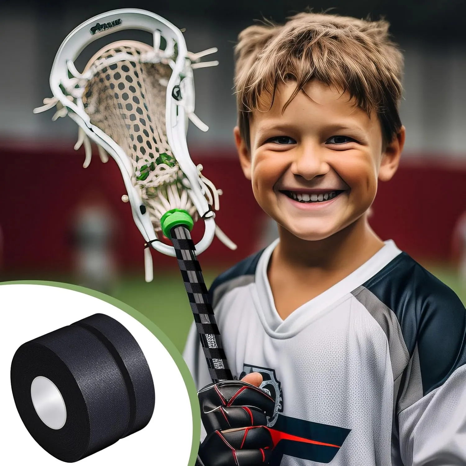 30 ft Lacrosse Stick Tape 1 Inch 1/2 Inch Non-precut Cotton Sweat Absorbent Bat Grip Tape for Lacrosse Baseball Bats
