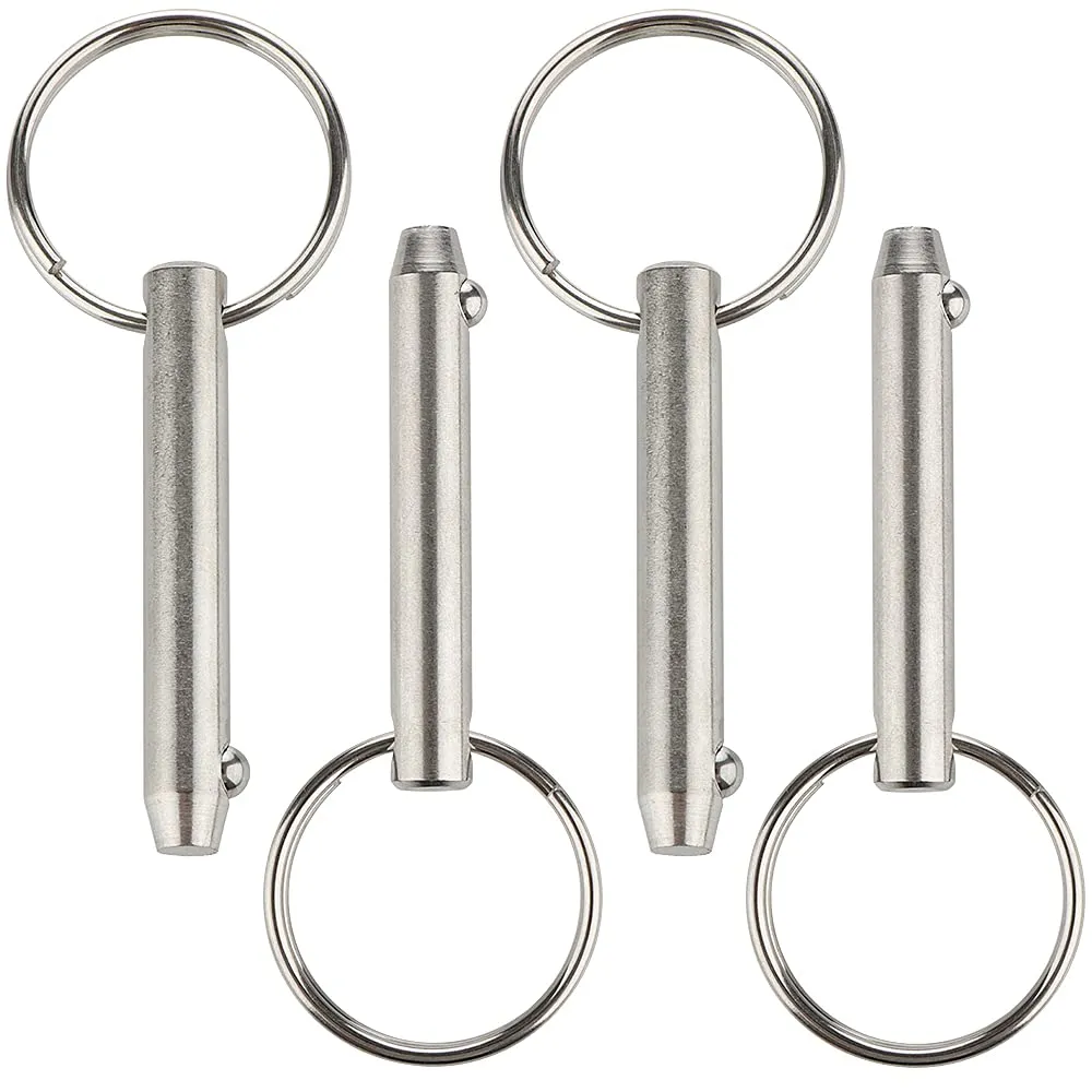 4 Pcs Quick Release Pin, Diameter 5/16"(8mm), Overall Length 2.17"(55mm), Usable Length 1.54"(39mm), Full 316 Stainless Steel, Bimini Top Pin, Marine Hardware