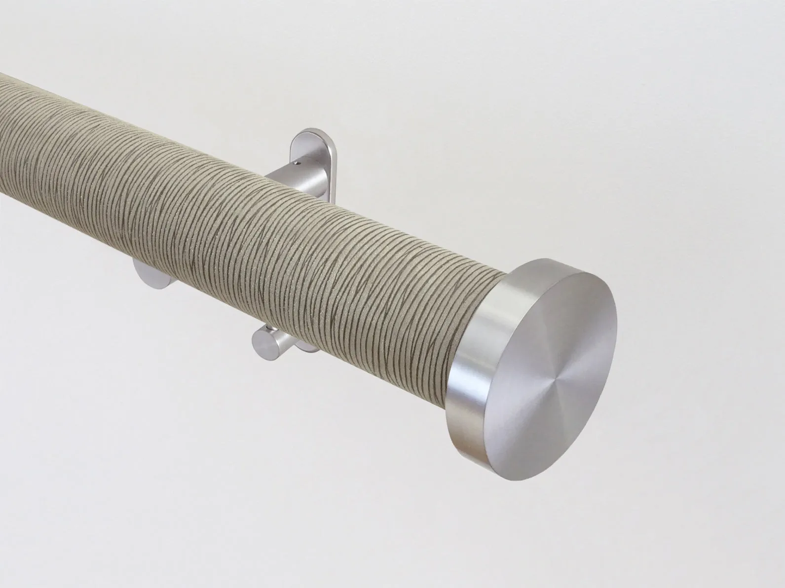 50mm dia. wrapped and tracked shale curtain pole set with mini disc finials