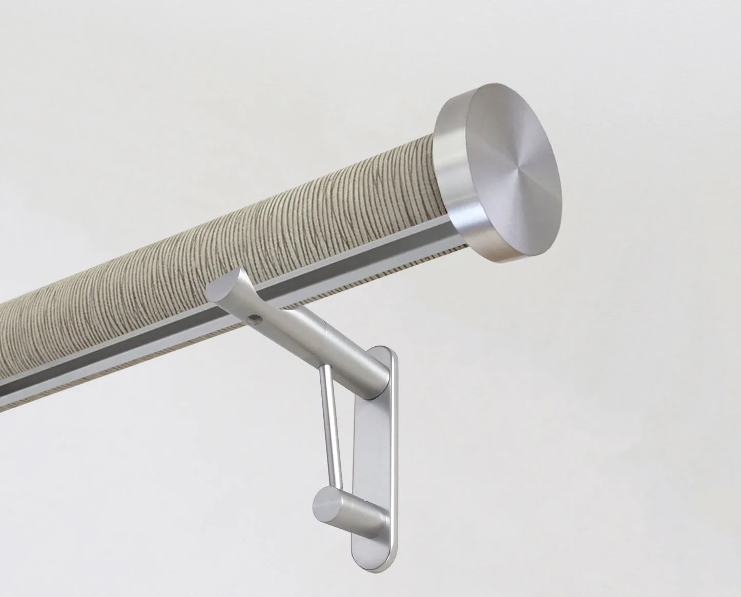 50mm dia. wrapped and tracked shale curtain pole set with mini disc finials