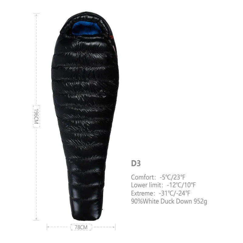 AEGISMAX D3 -12 Degree 650FP Duck Down Sleeping Bag Ultralight Outdoor Camping Hiking Sleeping Bag