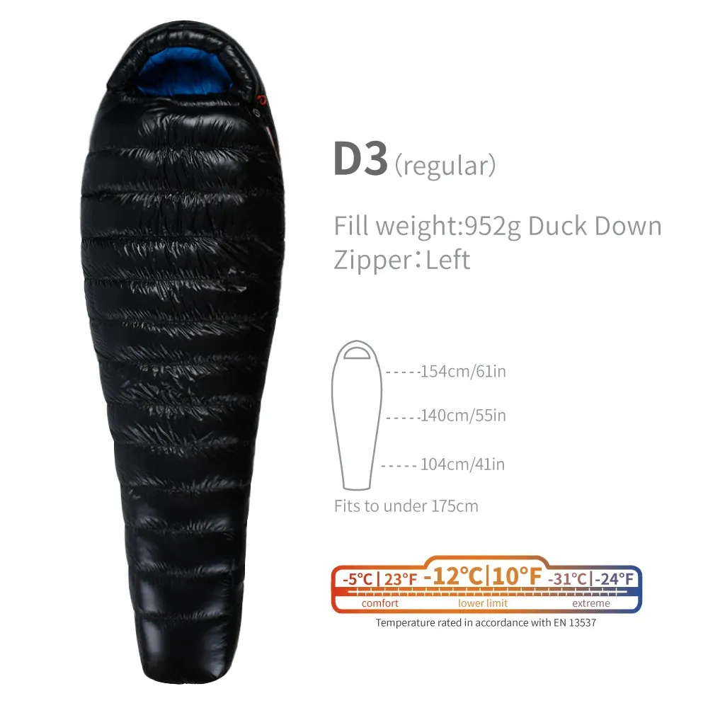 AEGISMAX D3 -12 Degree 650FP Duck Down Sleeping Bag Ultralight Outdoor Camping Hiking Sleeping Bag