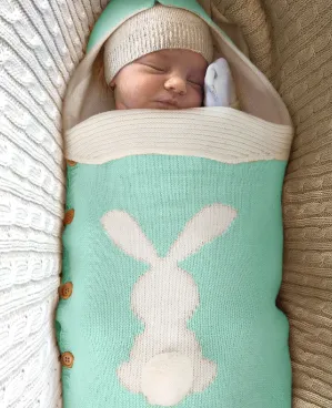 Baby Sleeping Bag Rabbit Plush Tail Button Newborn Sleeping Bag Anti-kick Warm Baby Newborn Sleeping Bag