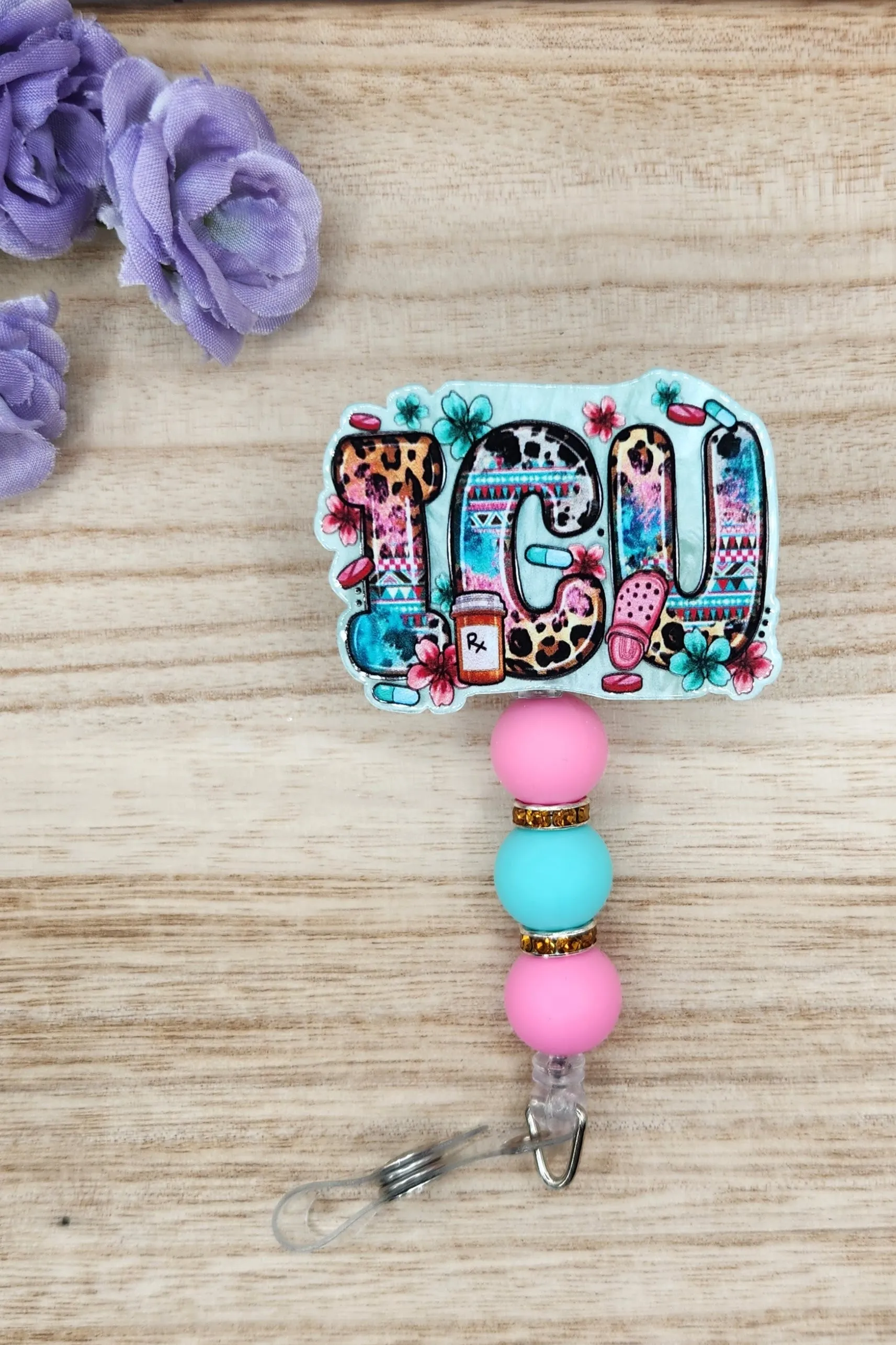 Badge Reel-ICU Pink (Mint Pearl)
