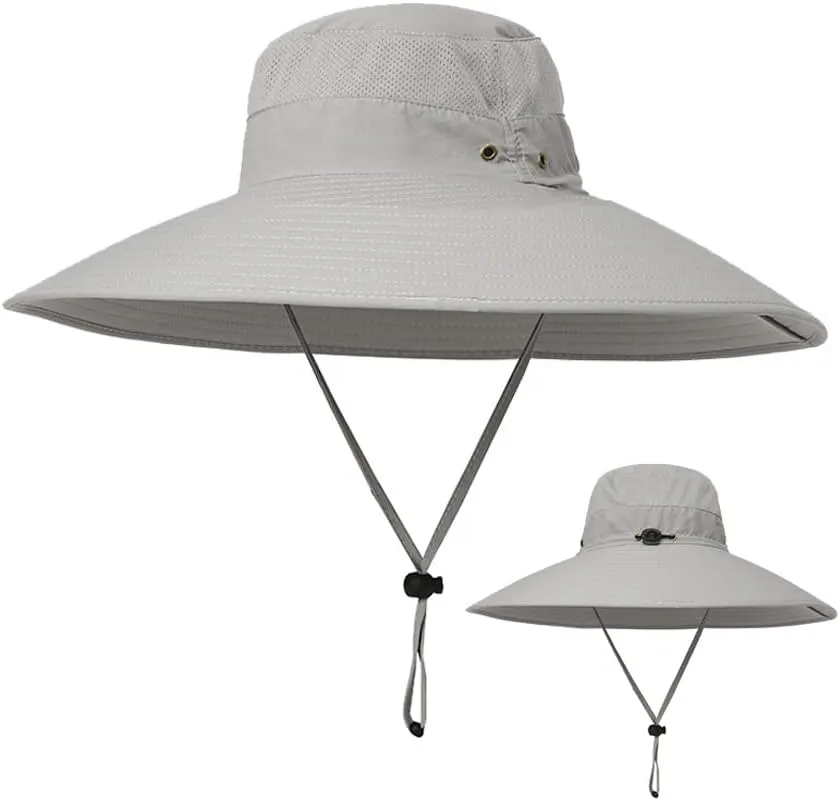 BaronHong Super Wide Brim Bucket Hat UPF50  Waterproof Sun Hat for Fishing Hiking Camping