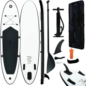 Black and White Inflatable Paddle Board Set Paddle Board Surfing Paddle Board