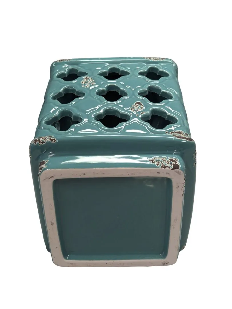 Blue Ceramic Solar Lantern