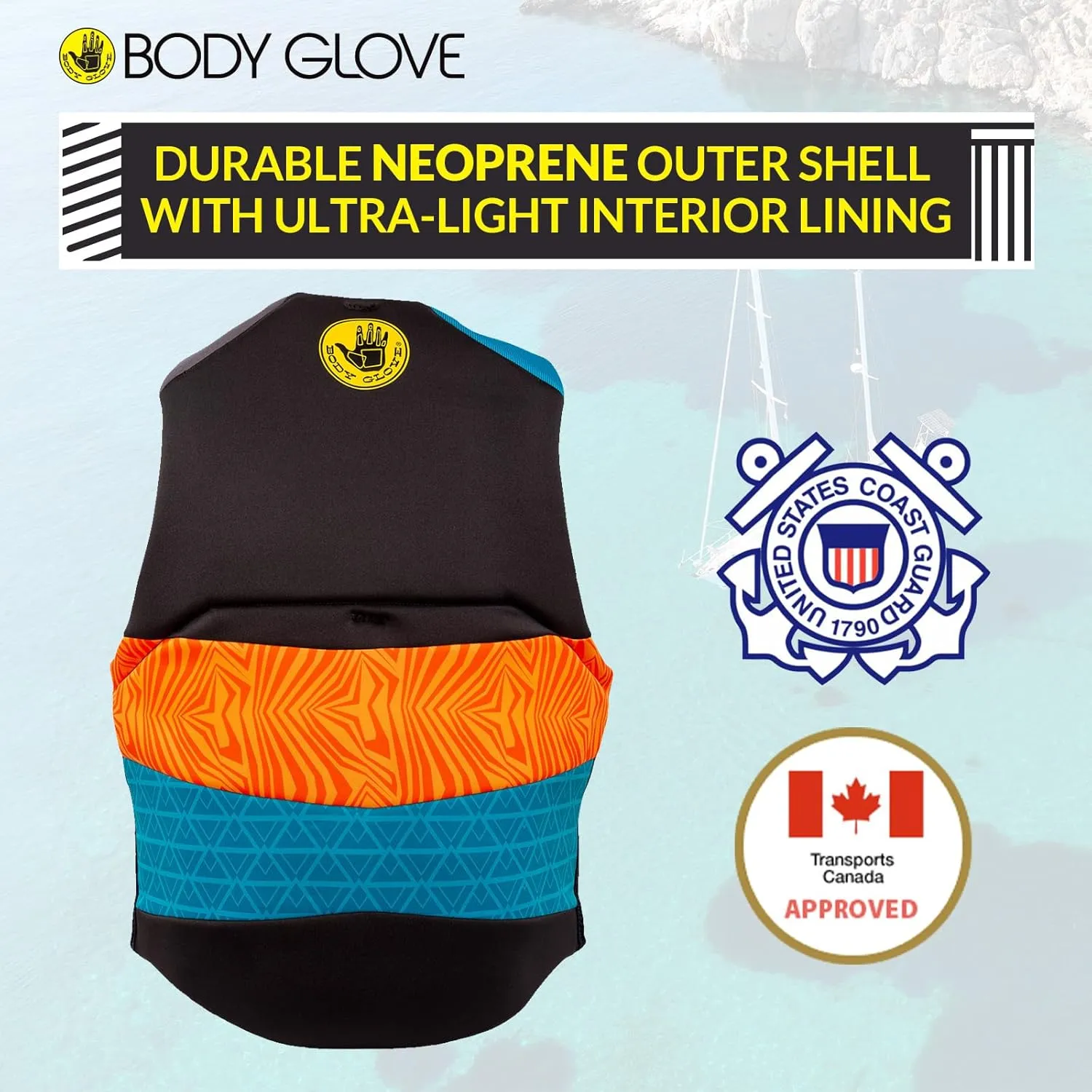 Body Glove Mens Phantom USCGA Life Jacket PFD