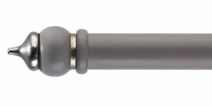 Byron & Byron 45mm Classic Wood French Grey Antiqued Curtain Pole Byzantium Finial