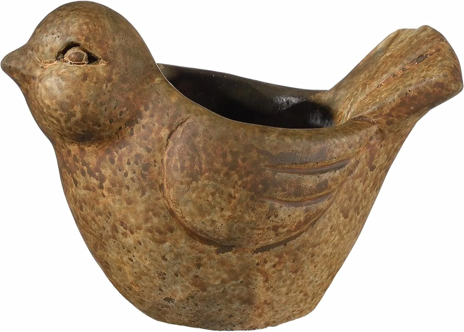 Classic Home and Garden Cement Buddies Indoor/Outdoor Planter with Drainage Hole, Bird, Rust Brown, Small, 6"