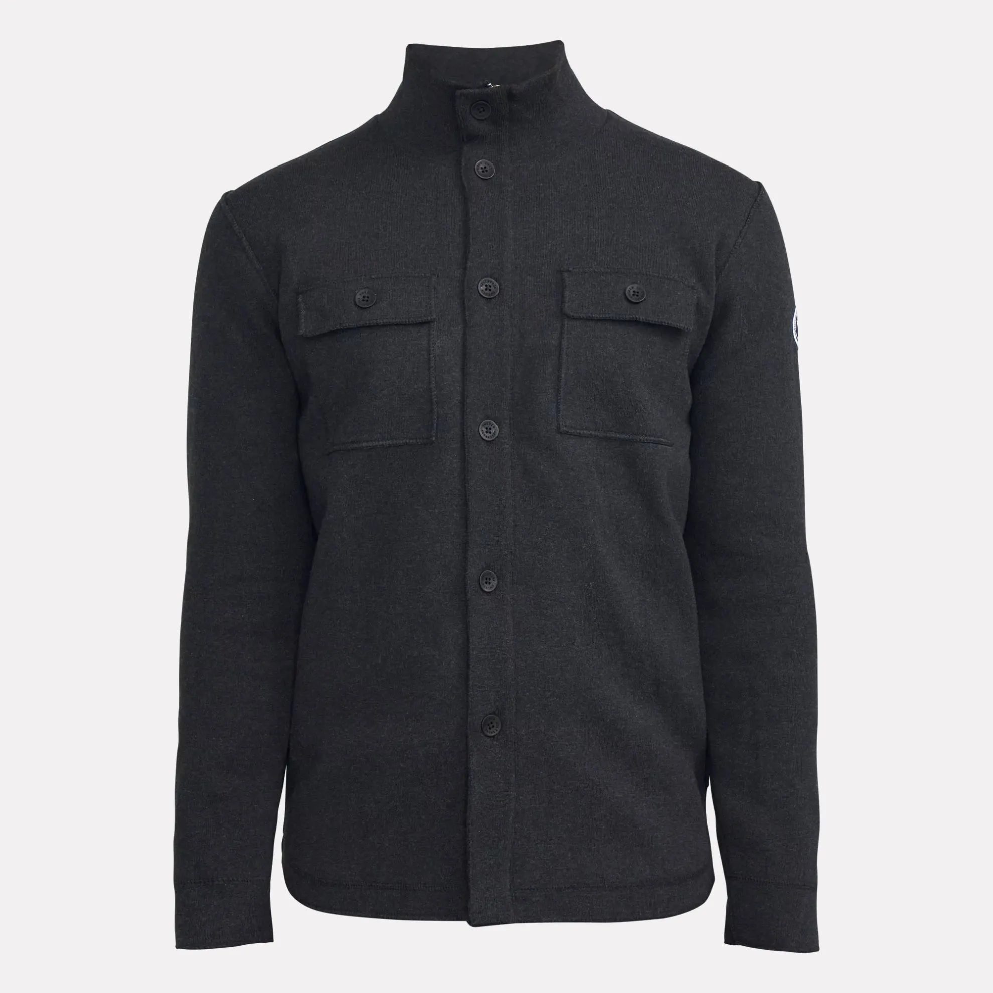 Edwin Wind Proof Knitted Shirt Jacket / Black Melange