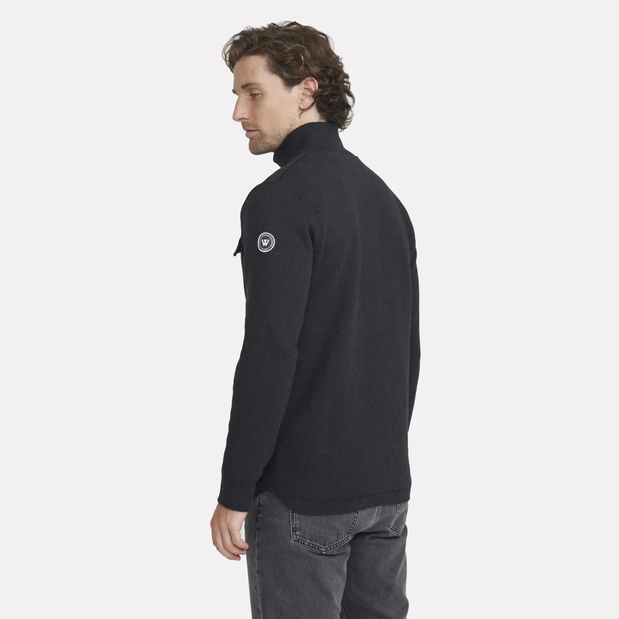 Edwin Wind Proof Knitted Shirt Jacket / Black Melange