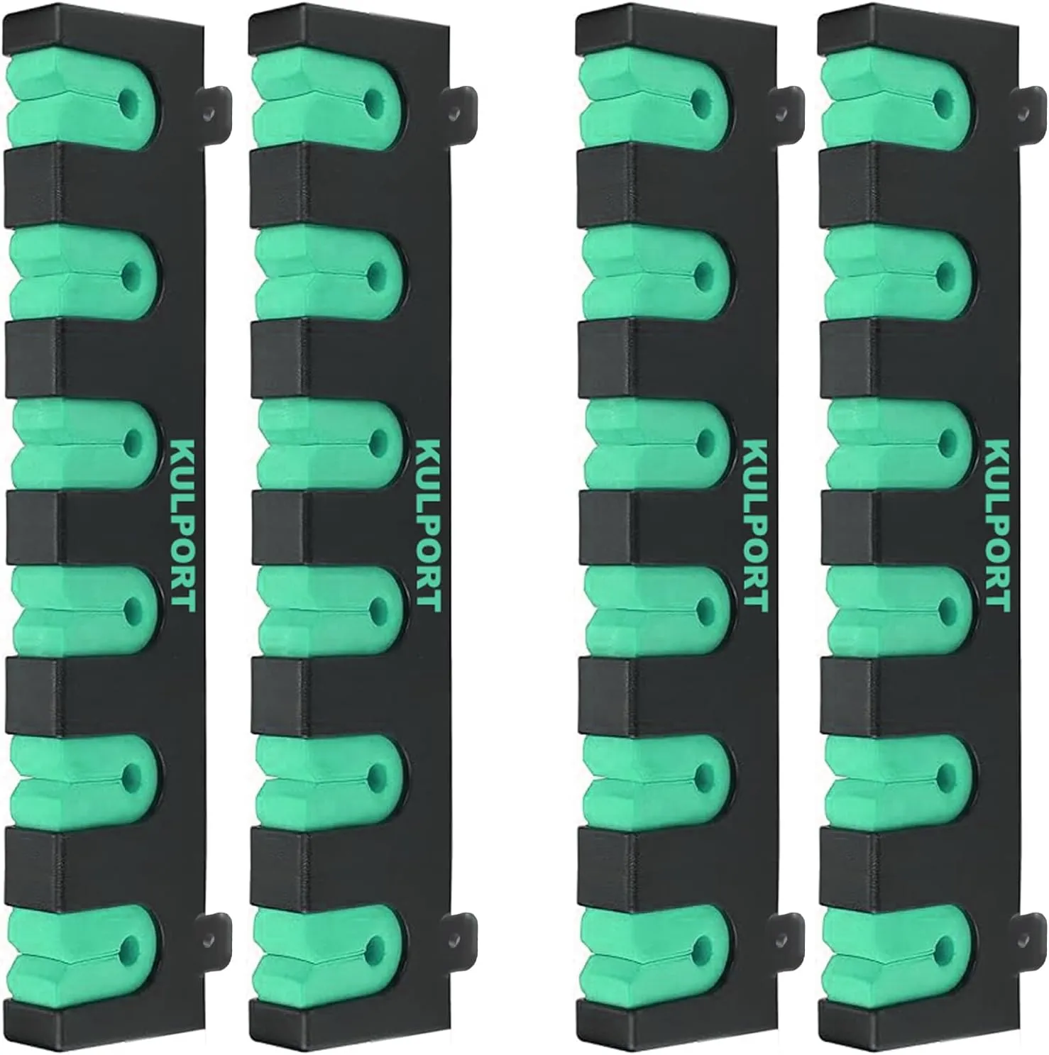 Fishing Rod Rack Holders Wall-Mounted Fishing Pole Holder & Rack, Fishing Pole Holders for Garage & Boat 6-Rod Storage Racks(Horizontal Green, 2 Pair)