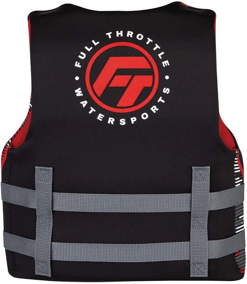 Full Throttle Youth Rapid Dry Neoprene Life Jacket, Red