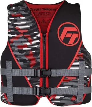 Full Throttle Youth Rapid Dry Neoprene Life Jacket, Red
