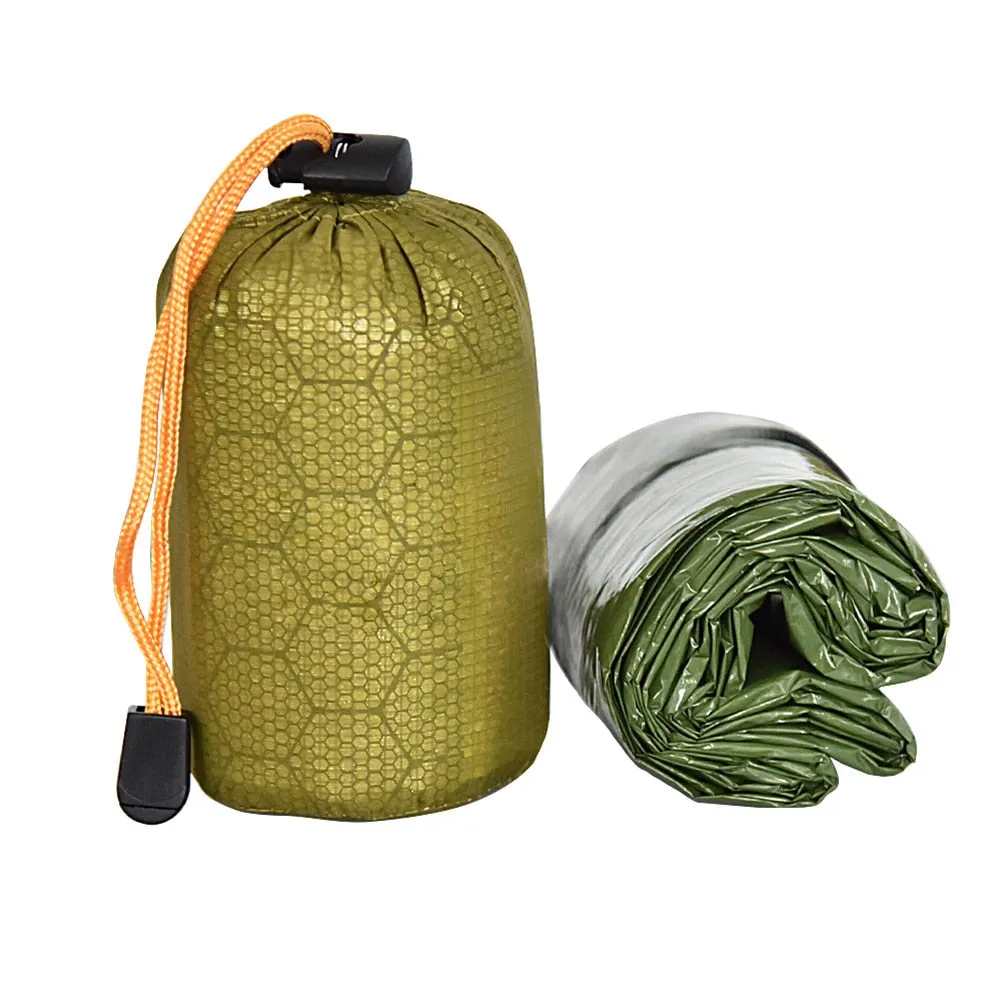 Green Sleeping Bag Storage PE Aluminum Film Palm-sized Outdoor Waterproof Camping