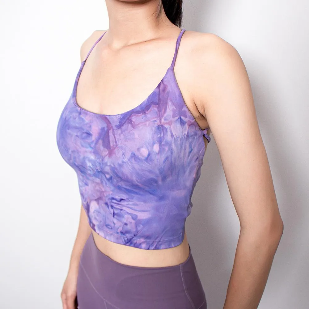 Hand-dyed sexy big backless women's one-piece fitness sports bra yoga