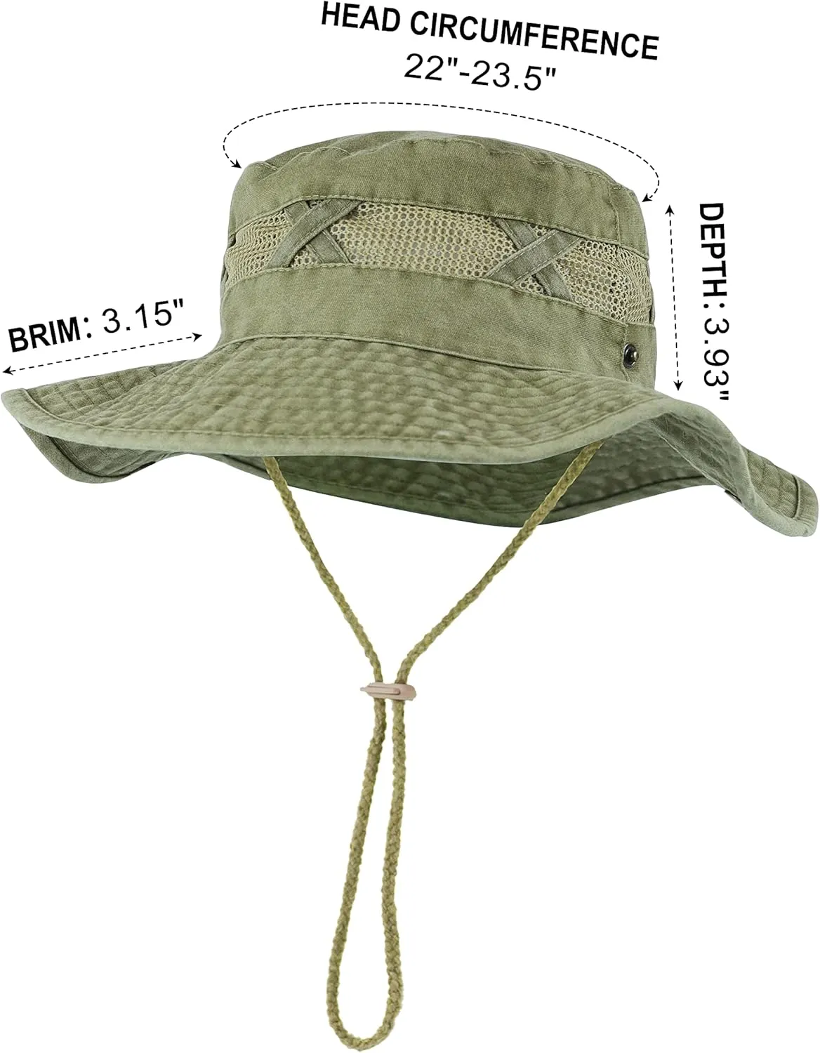 Koreshion Men Sun Hat Sun Protection Wide Brim Fishing Hat Breathable Cotton Summer Hat Foldable Boonie Cap