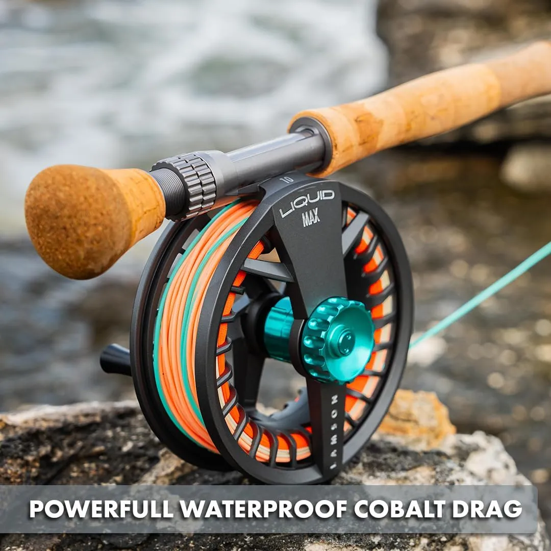 LAMSON | Liquid Max Fly Fishing Reel | Saltwater | Super Large Arbor, Pressure cast Aluminum, Waterproof Big Game Drag