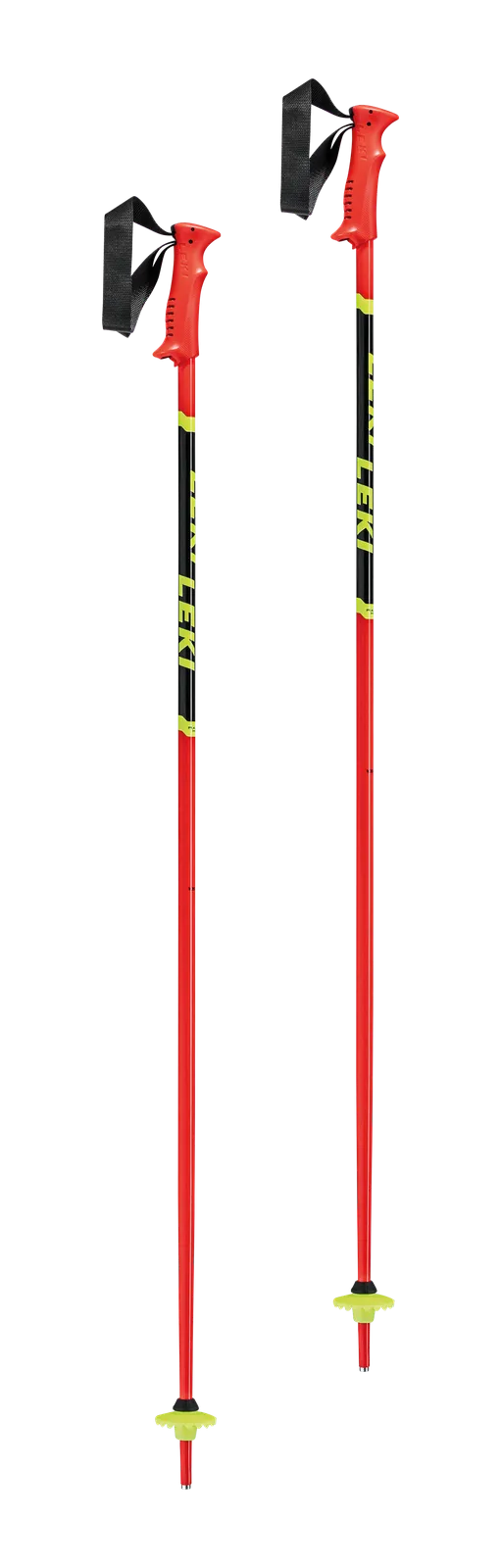 Leki Kids Ski Poles Red Yellow & Black - 2023