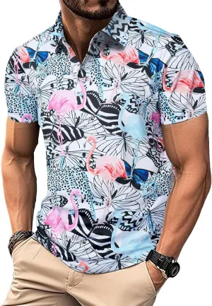 M MOTEEPI Men's Fashion Polo Shirts Short Sleeve Casual Lightweight Collar Slim Fit Golf Shirts T Shirts