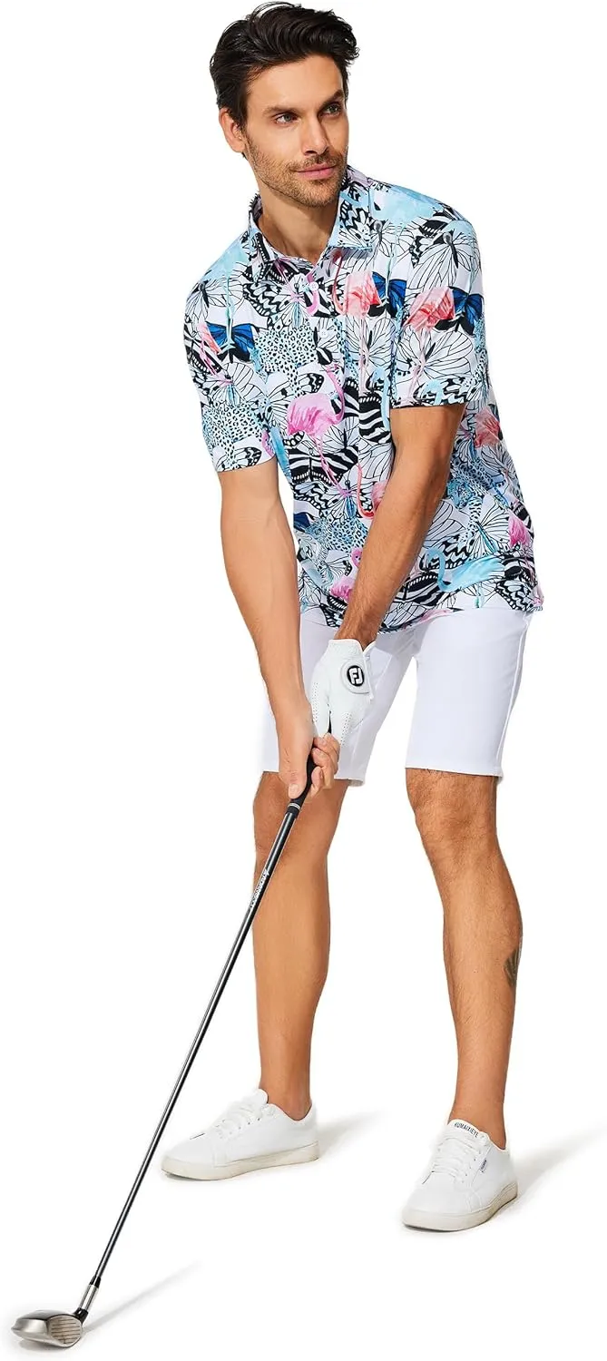 M MOTEEPI Men's Fashion Polo Shirts Short Sleeve Casual Lightweight Collar Slim Fit Golf Shirts T Shirts