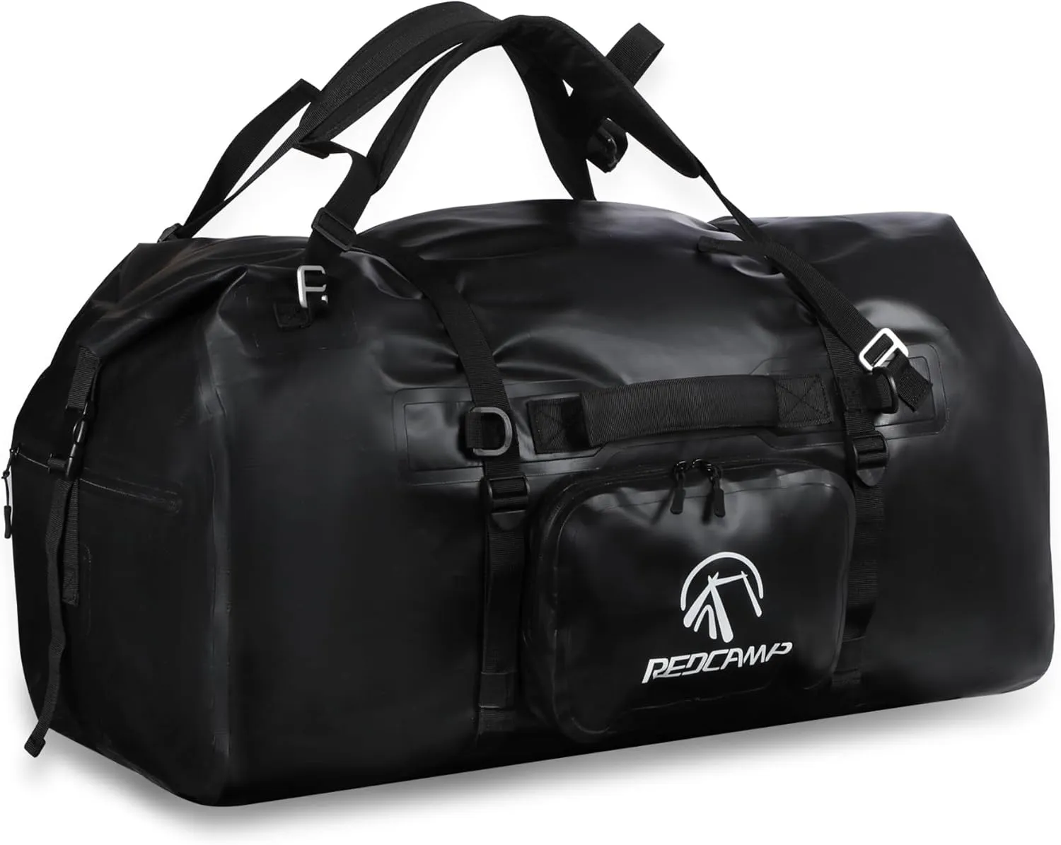REDCAMP Waterproof Duffel Bag, Dry Bag with Large Storage Space, Waterproof Duffle Bag for Outdoor Motorcycle Boating Rafting Kayaking Paddleboarding, 60-90L Capacity Black