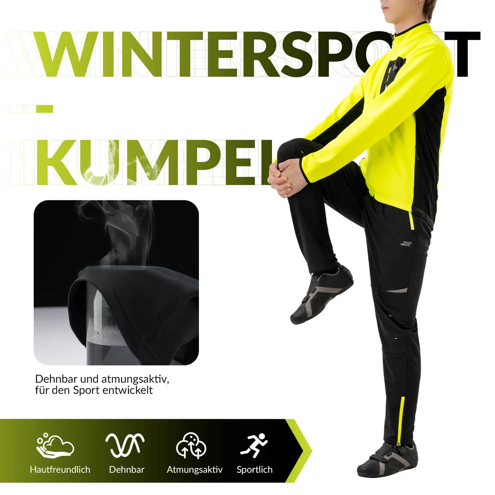 ROCKBROS Winter Windproof Thermal Cycling Jacket and Trousers Set