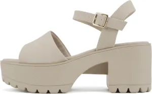 Soda Stacie ~ Women Open Toe Lug Sole Mid Block Heeled Sandals with Adjustable Ankle Strap