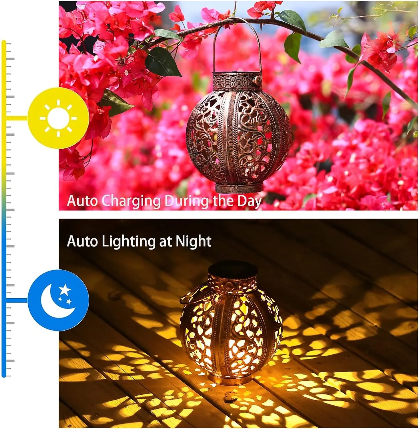 Solar Lanterns Outdoor Waterproof Solar Lights Outdoor Hanging Solar Lanterns 2 Pack for Garden Decor