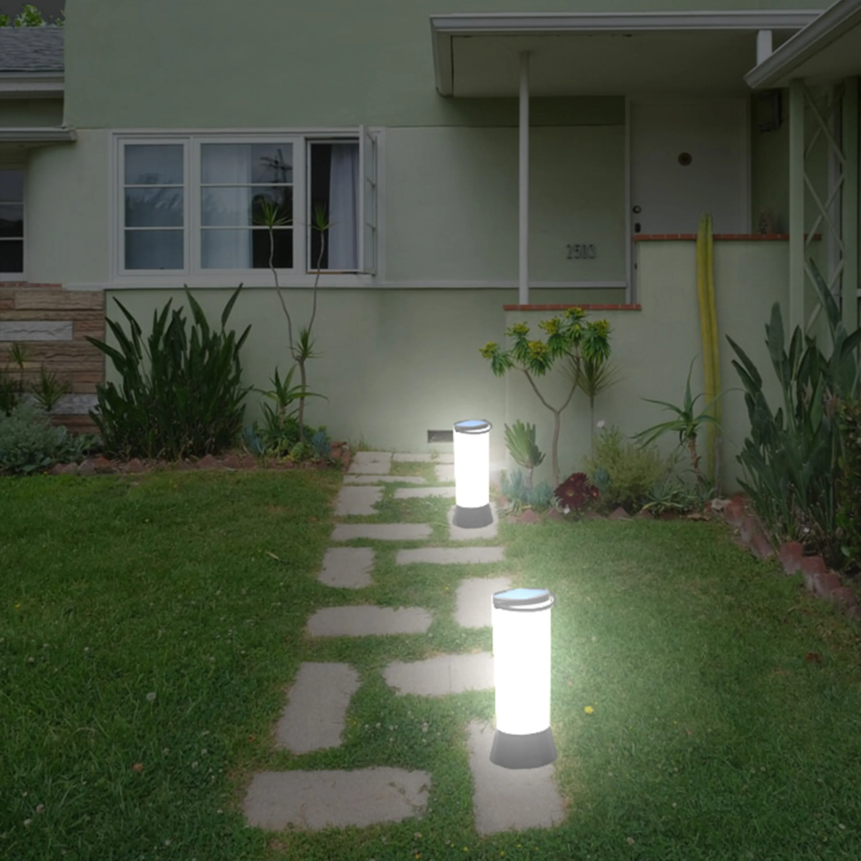 Solar Portable Cylinder Pathway Light (Dual Lighting Modes)
