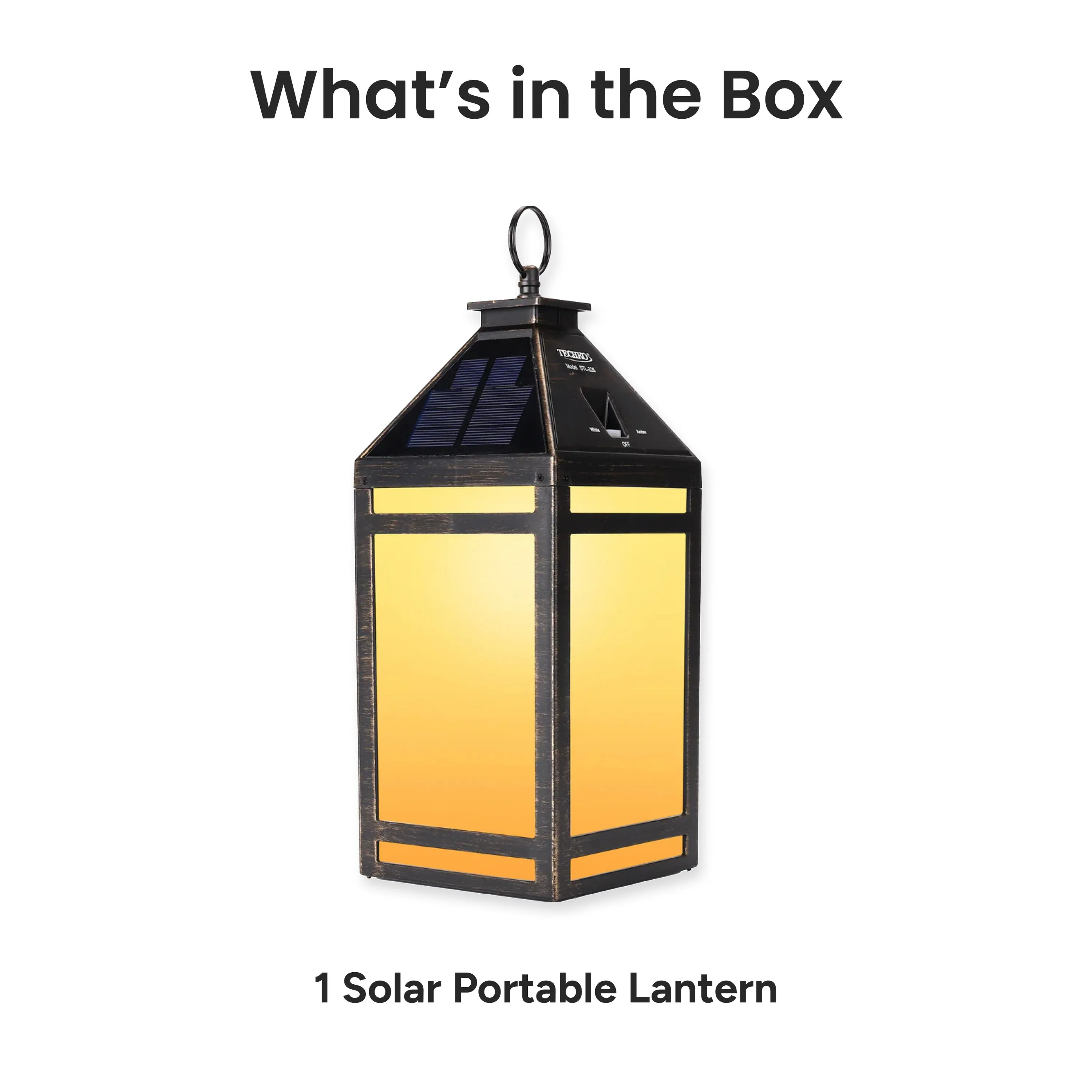 Solar Portable Hanging Lantern (Frosted Panel)