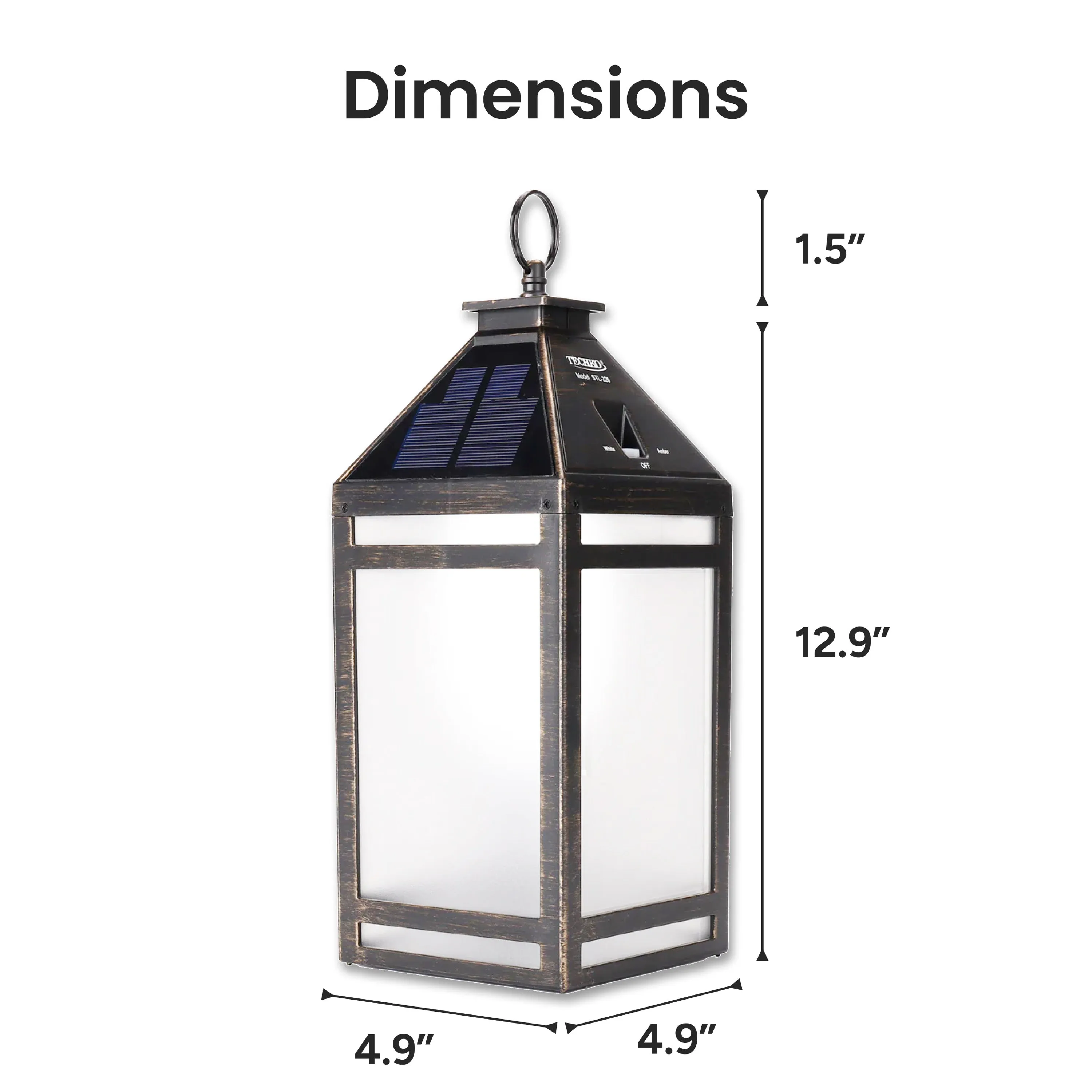 Solar Portable Hanging Lantern (Frosted Panel)