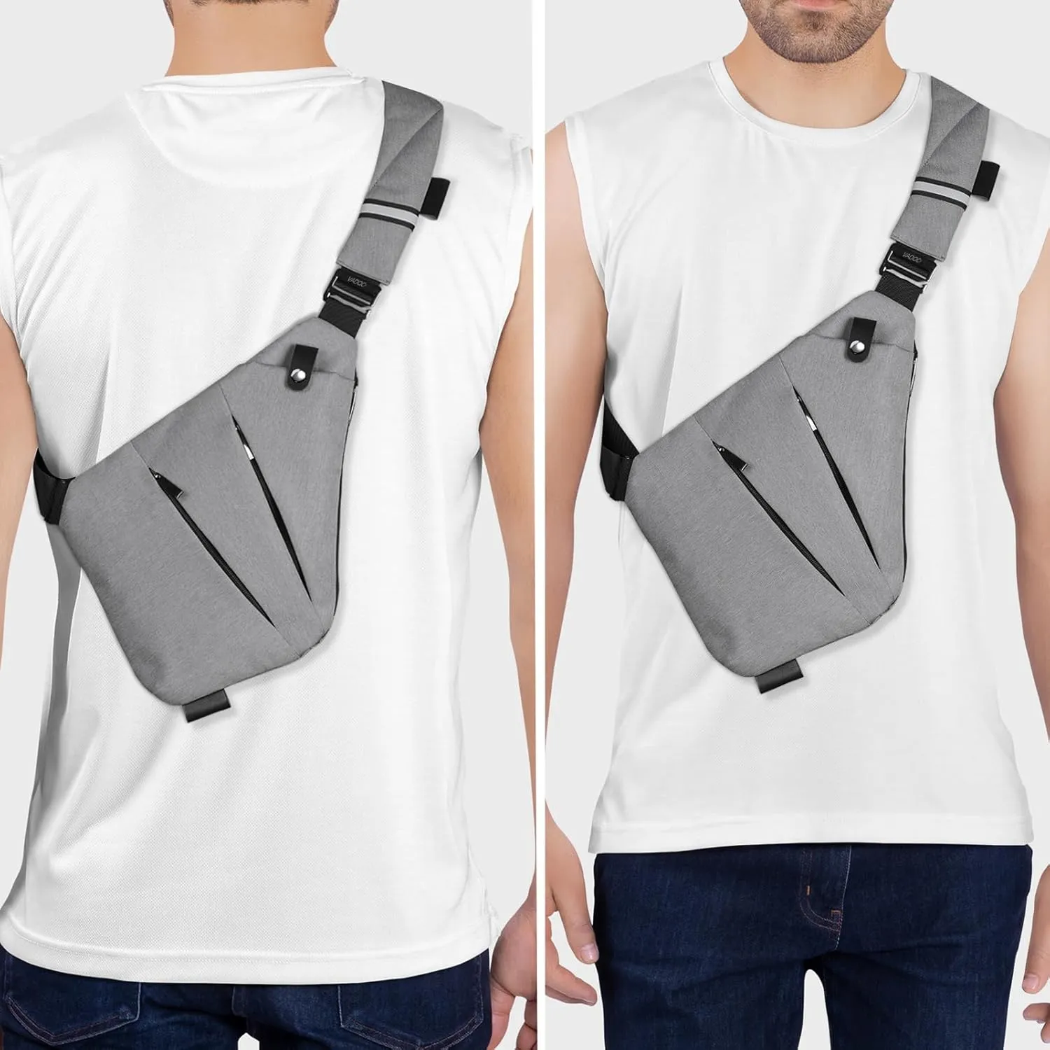 VADOO Sling Bag for Men and Women, Anti theft Crossbody Bag Lightweight Shoulder Chest Bag for Travel Gym