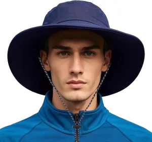 Waterproof Bucket Rain Hat with Chin Strap Quick Dry Outdoor Bucket Hats for UV Protection Boonie Sun Hat Men Women