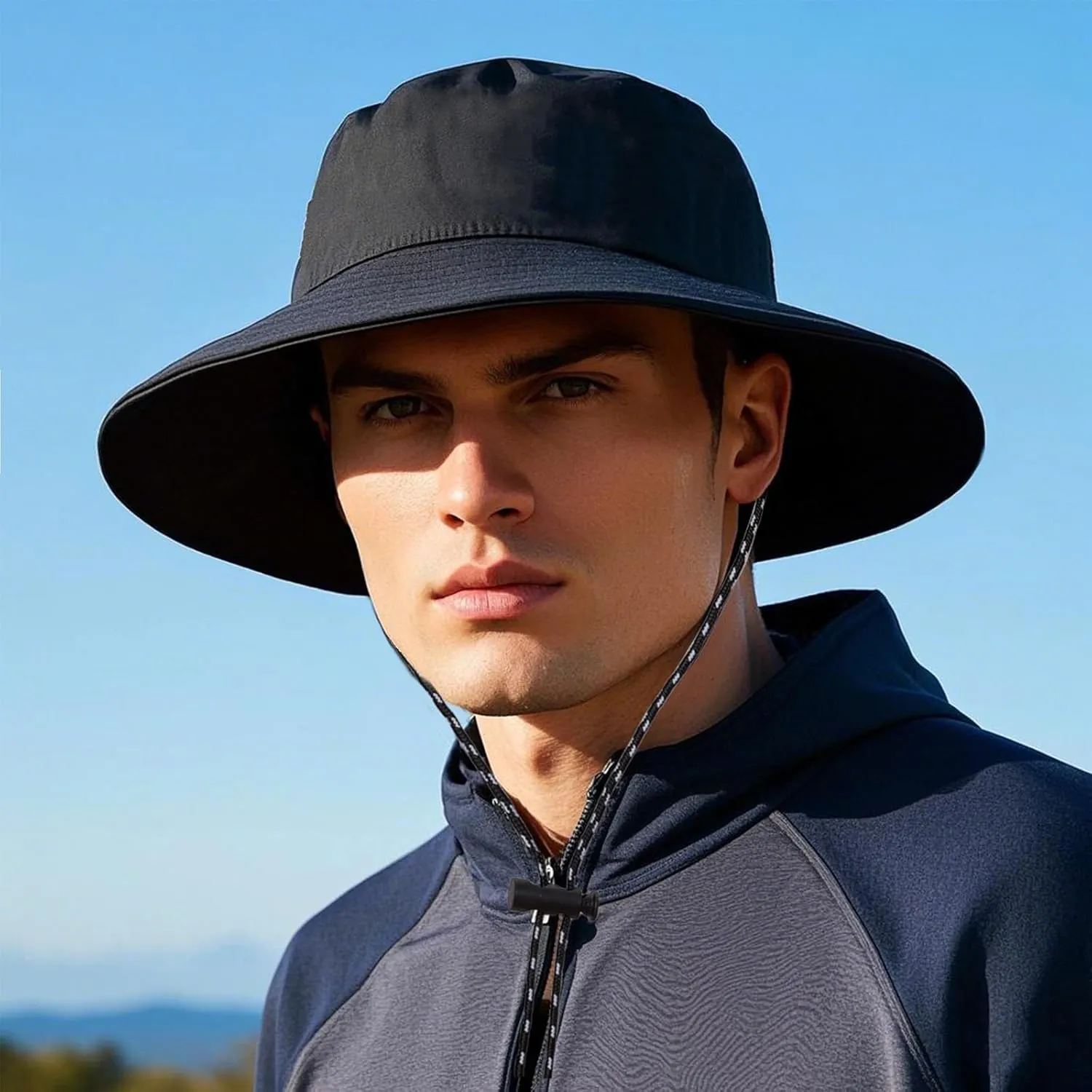 Waterproof Bucket Rain Hat with Chin Strap Quick Dry Outdoor Bucket Hats for UV Protection Boonie Sun Hat Men Women
