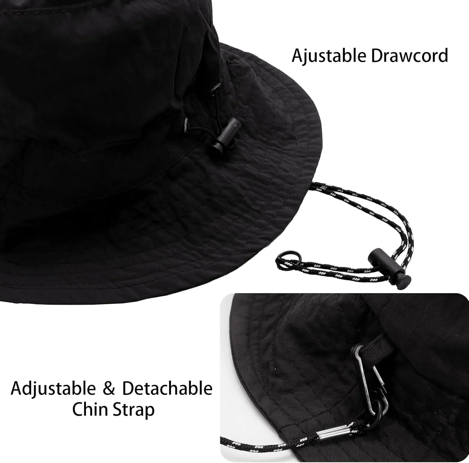Waterproof Bucket Rain Hat with Chin Strap Quick Dry Outdoor Bucket Hats for UV Protection Boonie Sun Hat Men Women