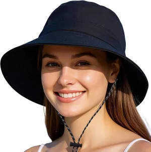 Waterproof Bucket Rain Hat with Chin Strap Quick Dry Outdoor Bucket Hats for UV Protection Boonie Sun Hat Men Women