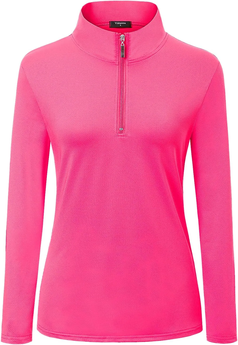 Womens Golf Shirts Long Sleeve Workout Tops Zip Up Tennis Polo Shirts
