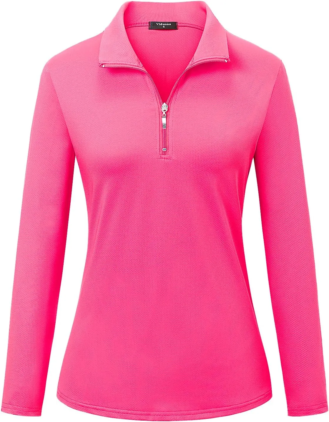 Womens Golf Shirts Long Sleeve Workout Tops Zip Up Tennis Polo Shirts