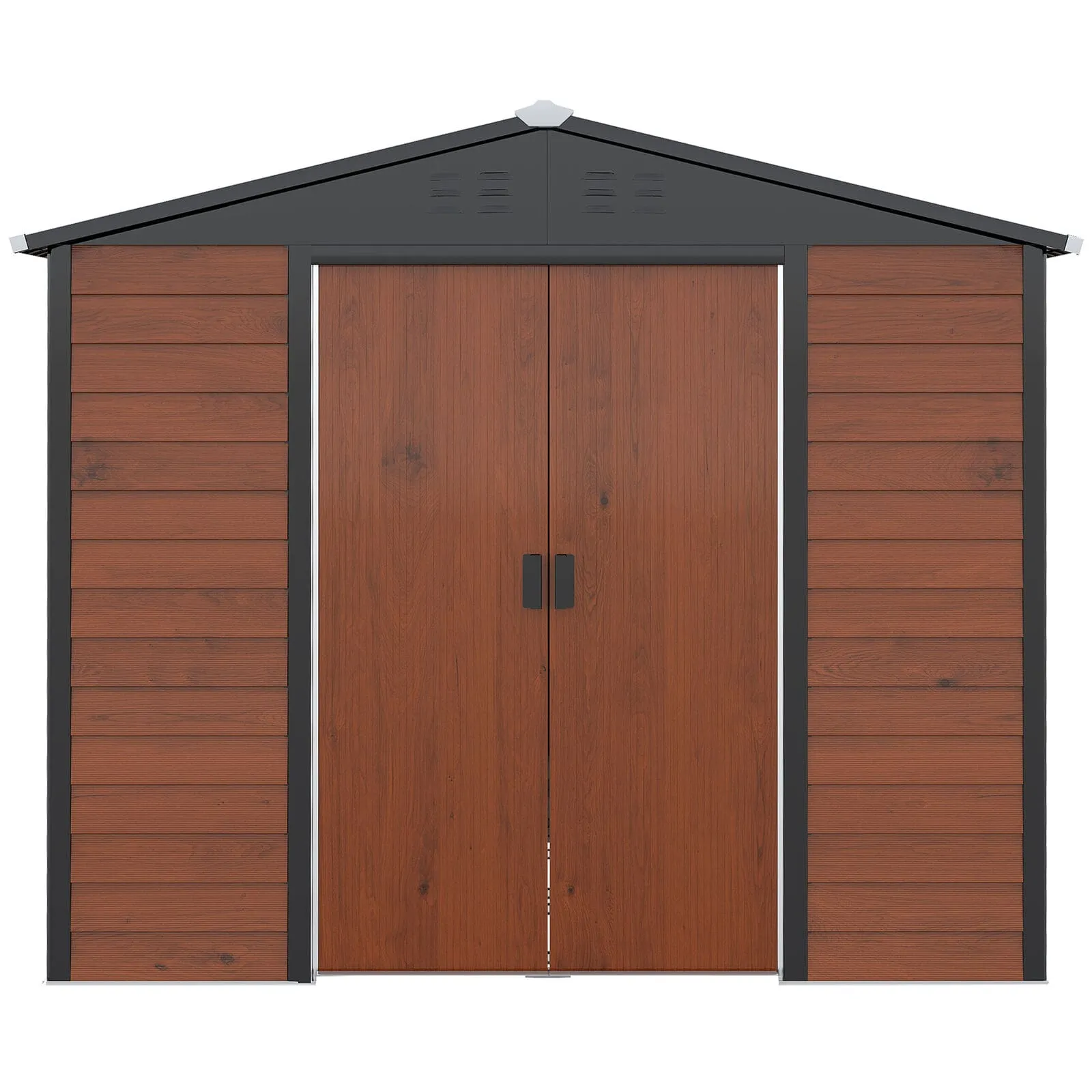 Wooden Style Outdoor Metal Storage Shed
