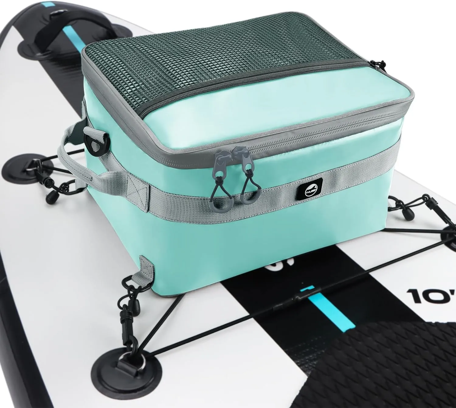 YVLEEN Waterproof Paddle Board Cooler, SUP Cooler Durable PVC Material Paddle Board Deck Bag with Mesh Top Pocket, Adjustable Straps, Super Capacity for Stand-Up Paddleboard and Kayak Accessories